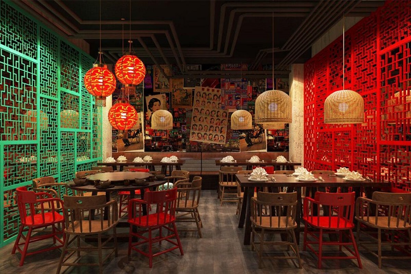 nội thất nhà hàng phong cách Trung Hoa