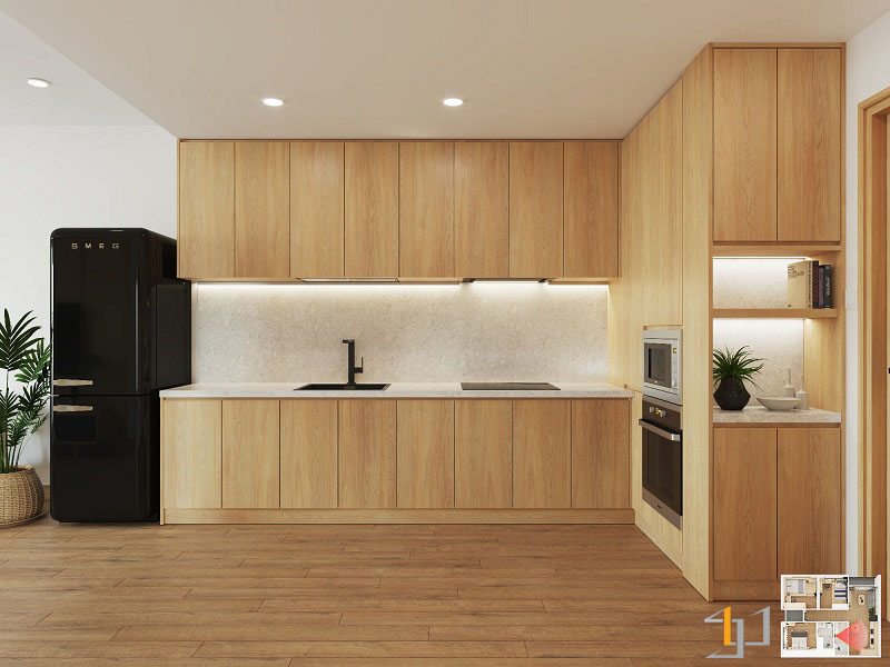 Mẫu 2: Không gian nội thất của căn hộ chung cư phong cách Nhật Bản (Japandi)