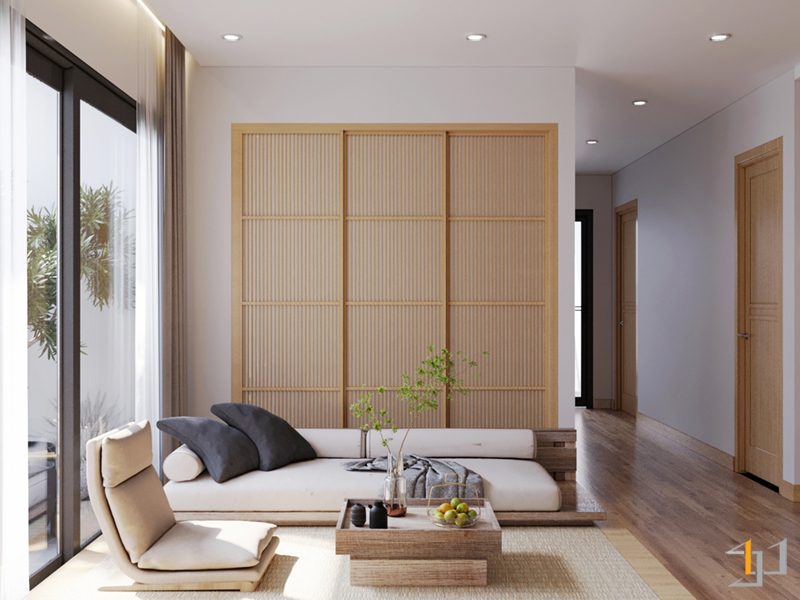 Không gian nội thất của căn hộ chung cư phong cách Nhật Bản (Japandi)