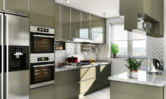 Tủ bếp Acrylic đẹp được ứng dụng phổ biến hiện nay
