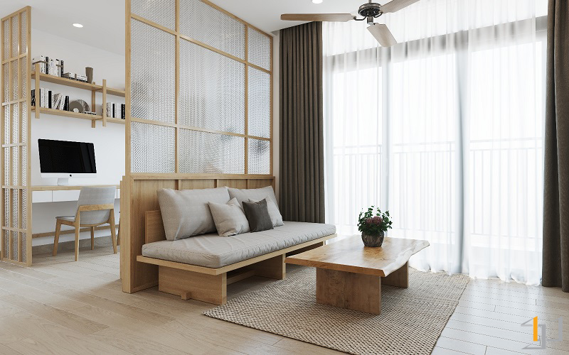 Thiết kế bàn trà, ghế sofa đậm chất Nhật Bản