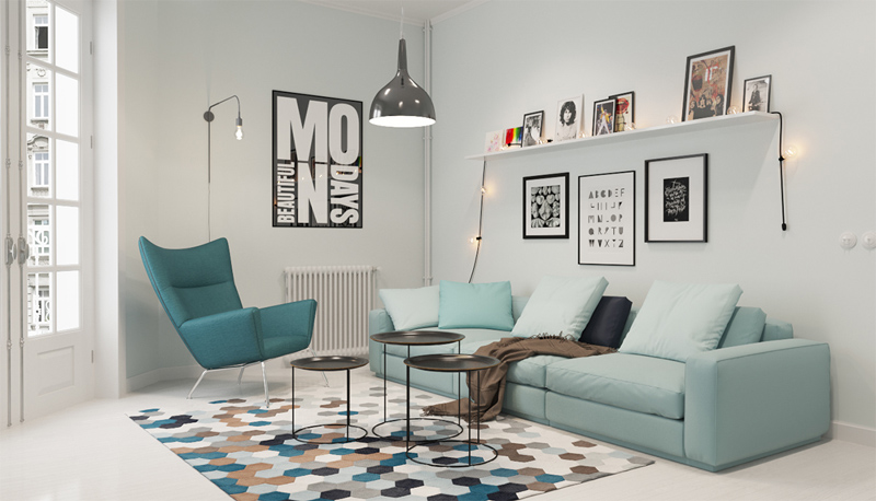 Mẫu phòng khách Scandinavian 1
