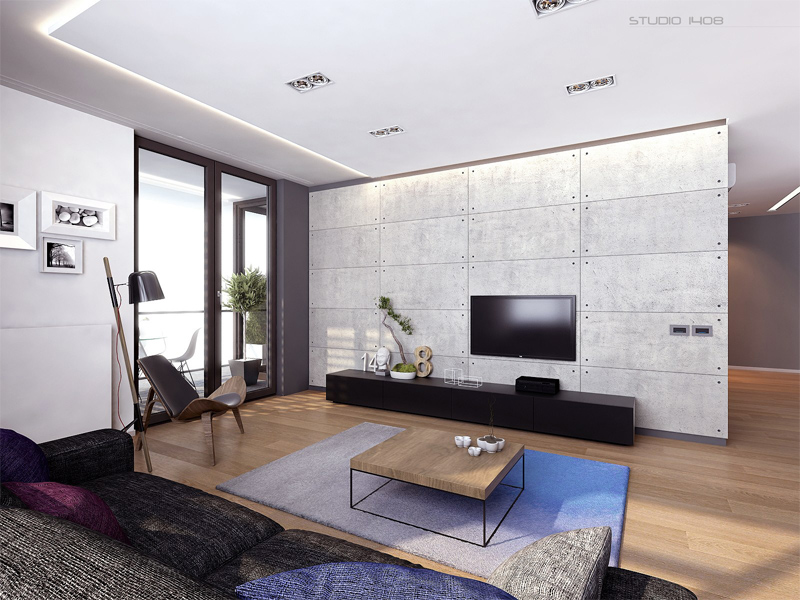 Phong cách tối giản kết hợp hiện đại trong phòng khách căn hộ