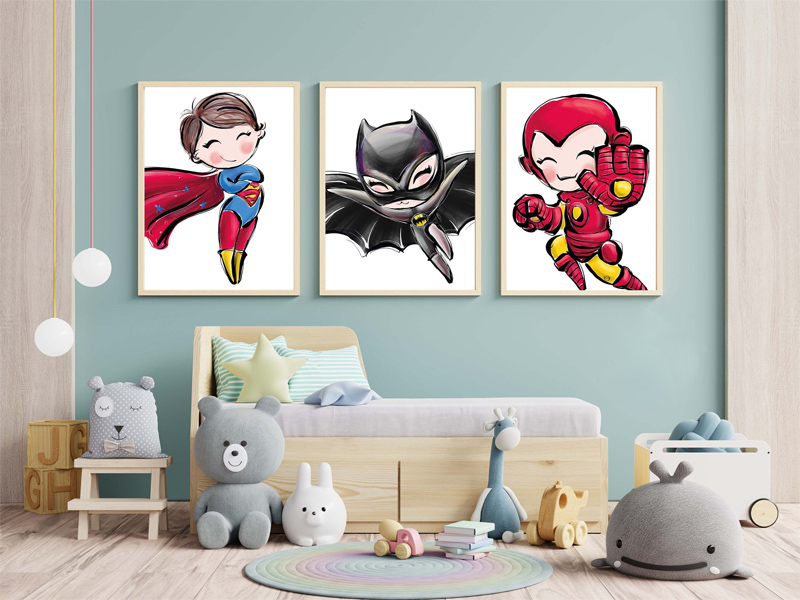 Trang trí phòng ngủ trẻ em với chủ đề siêu anh hùng Marvel